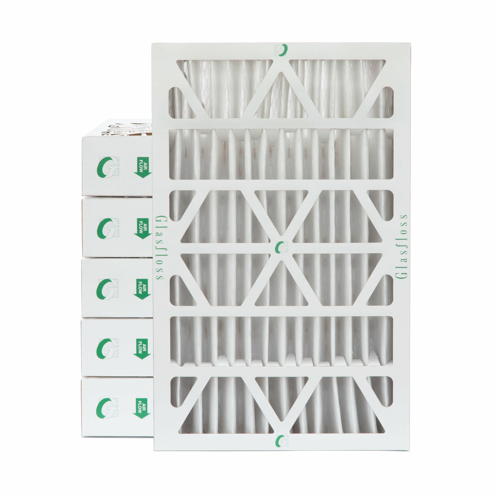 Glasfloss ZL 16x25x4 MERV 10 (FPR 7) Pleated HVAC Air Filters. Case of 6
