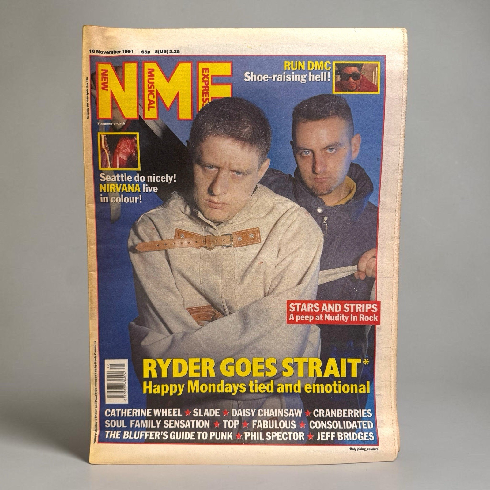 Vintage NME Magazine November 16 1991 Happy Mondays Nirvana Live Run DMC Rare