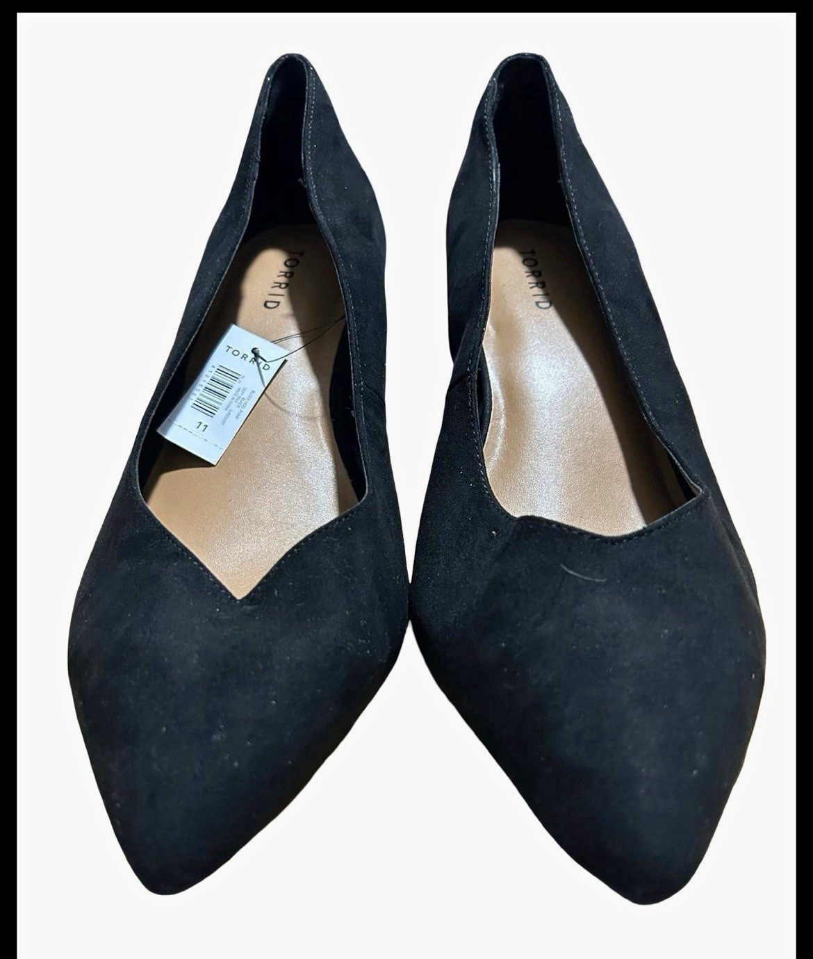 Torrid Women’s Black Faux Suede Pointed Toe Block Heel Pumps Slip-On 11WW