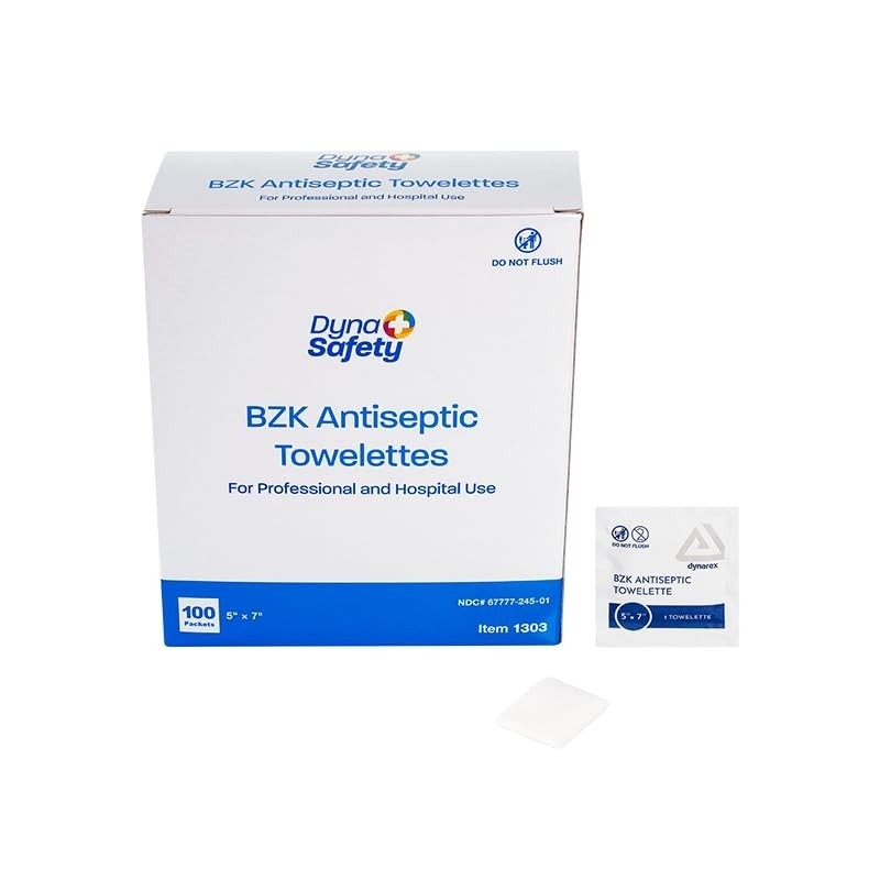 Dynarex, BZK Antiseptic Towelettes, 100 Count Dynarex, BZK Antiseptic Towelettes, 100 Count
