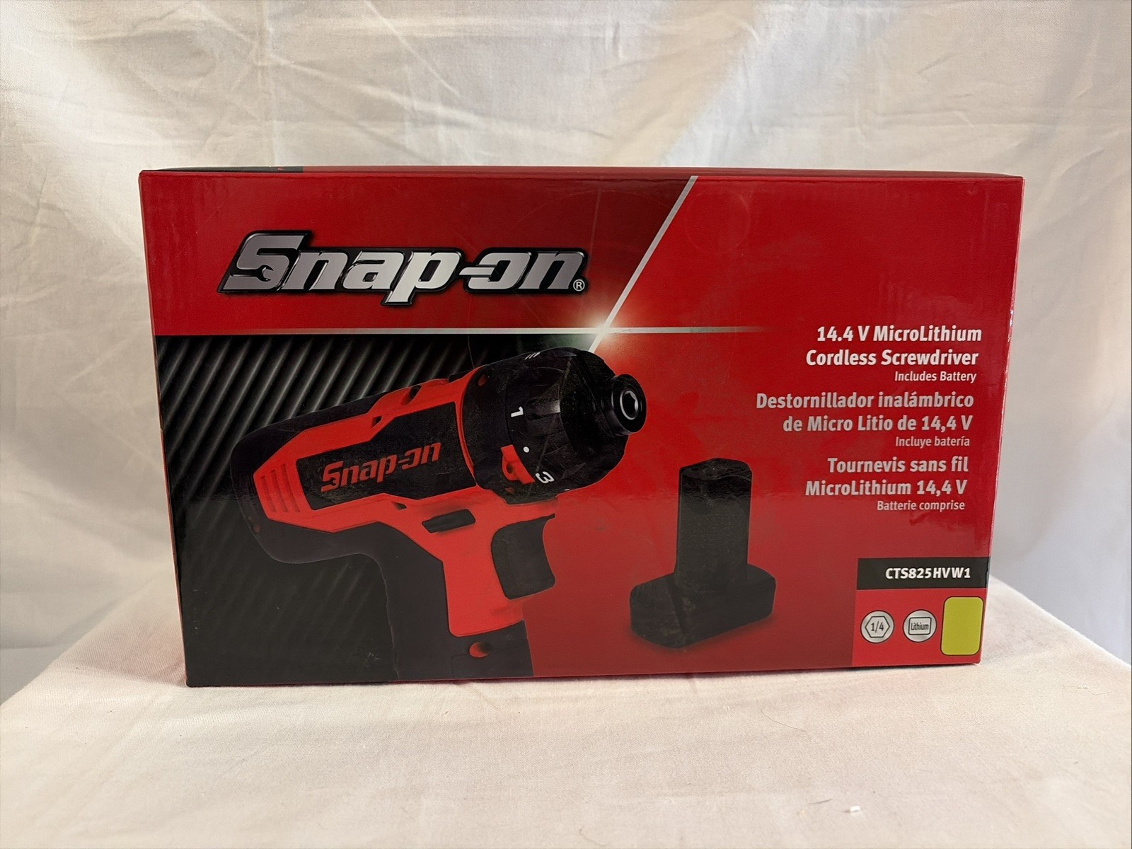 Snap-on Tools black Hex 14.4v microLithium Cordless Screwdriver CTS825 BATTERY Snap-on Tools black Hex 14.4v microLithium Cordless Screwdriver CTS825 BATTERY