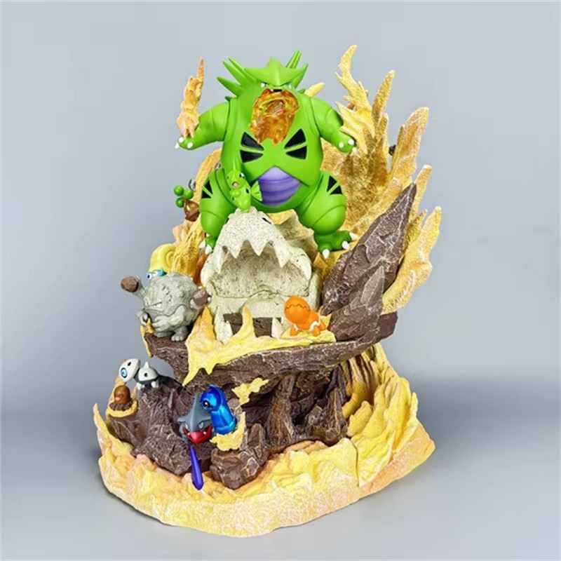 31cm Pokemon Tyranitar Figure Desert Group PVC Statue Diorama Display Model