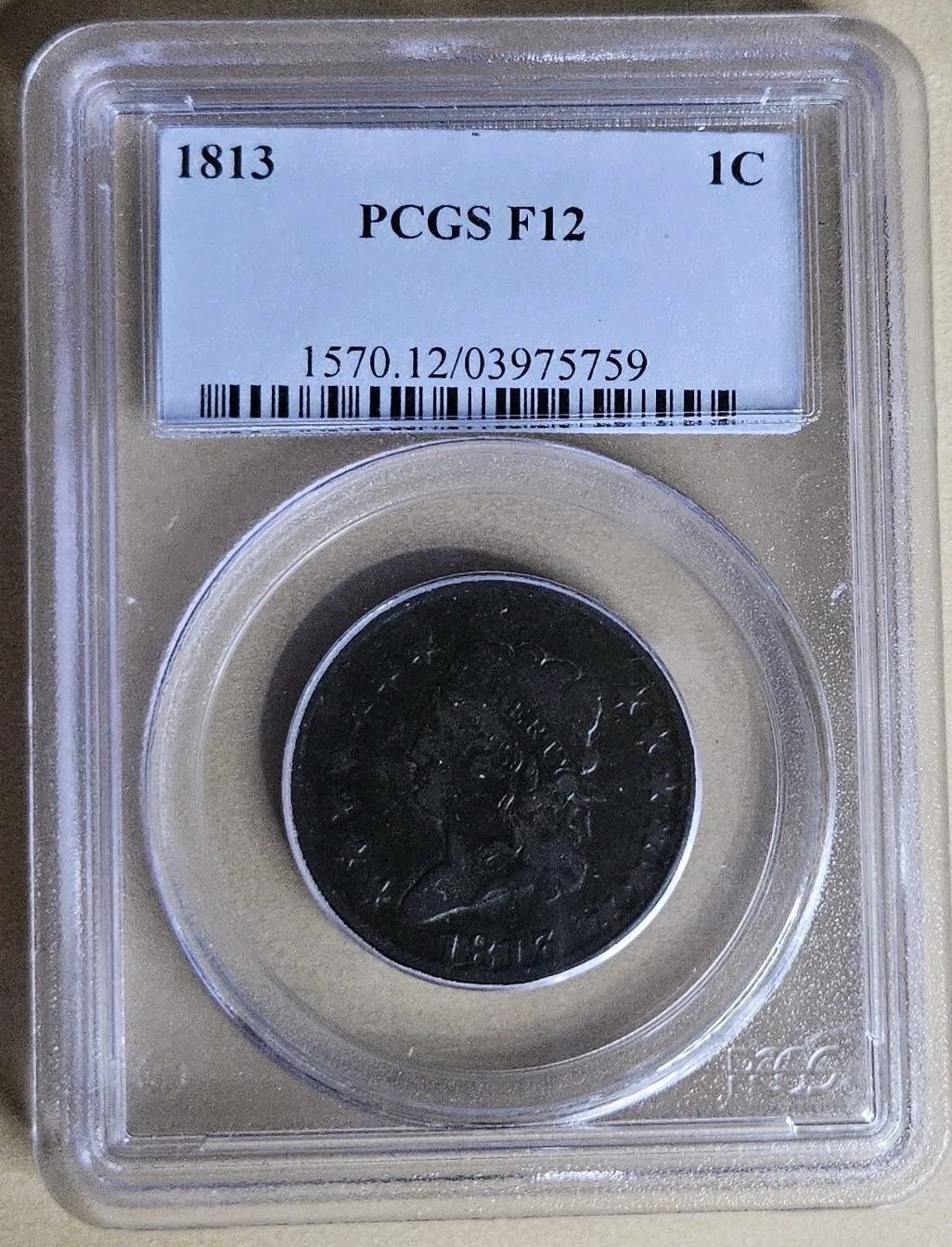 1813 Classic Head Large Cent Penny 1c PCGS Fine 12 F12 Original Rare Copper 1813 Classic Head Large Cent Penny 1c PCGS Fine 12 F12 Original Rare Copper