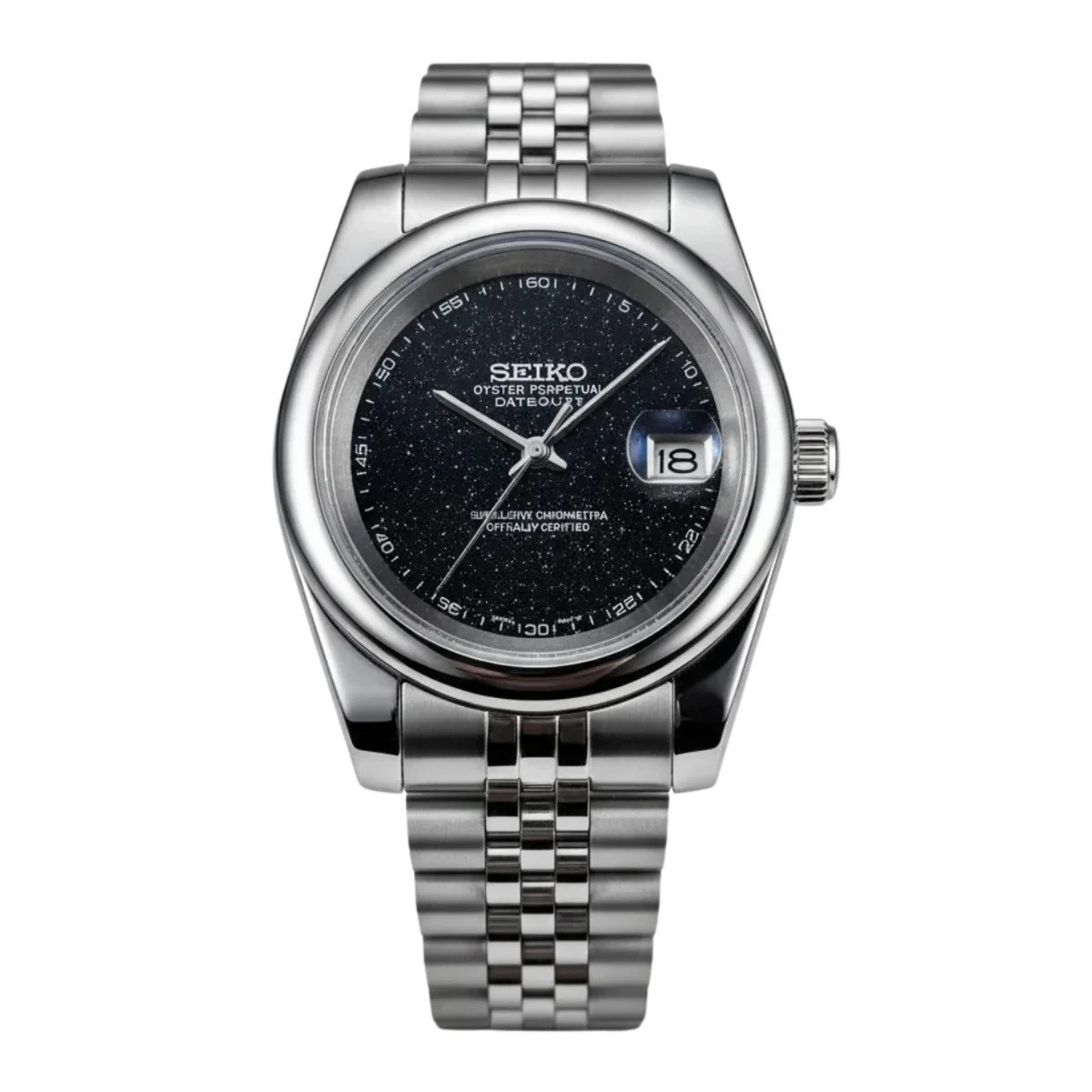 Seiko Mod Datejust Black Stardust galaxy Dial for Men Lover's Simple Watches Seiko Mod Datejust Black Stardust galaxy Dial for Men Lover's Simple Watches