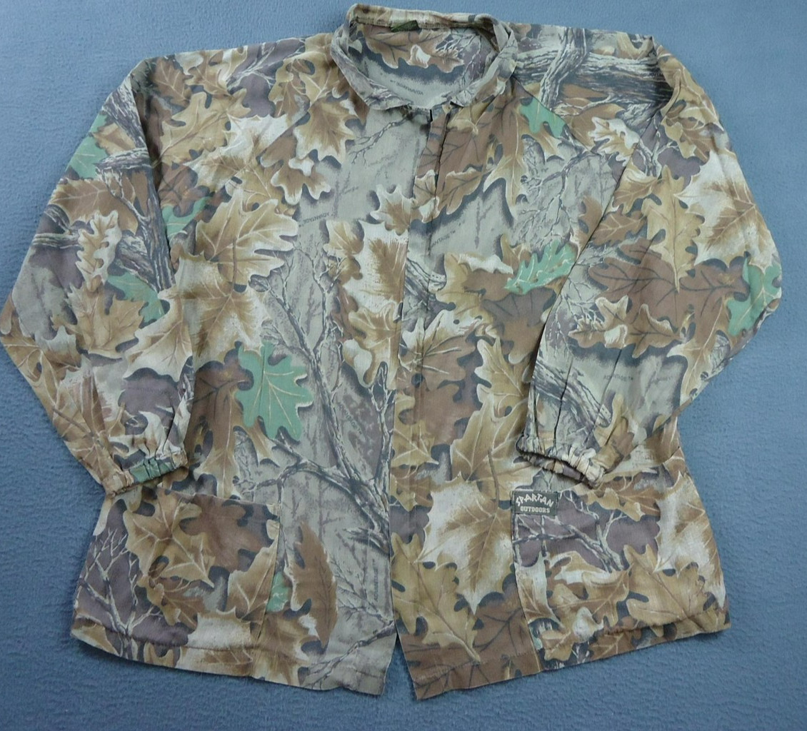Vtg Spartan Outdoors Jacket Mens L/XL Sheer Mesh Camo Bug Windbreaker USA Made