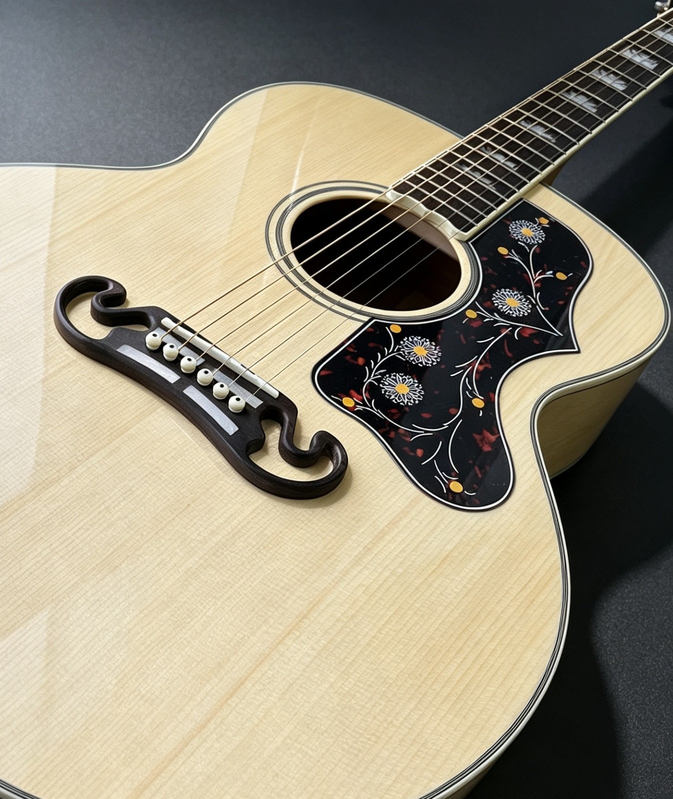 Custom Jumbo Acoustic Guitar Natural Finish Solid Spruce Top US Warehouse