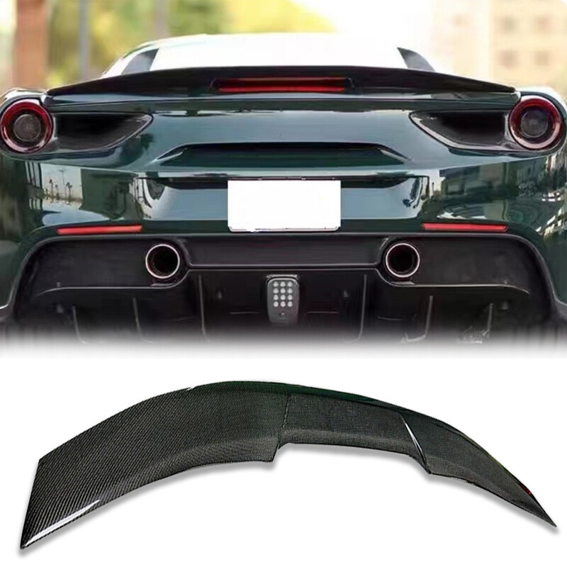 Real Carbon Fiber Rear Trunk Spoiler Wing For 2016-2019 Ferrari 488 GTB Spider