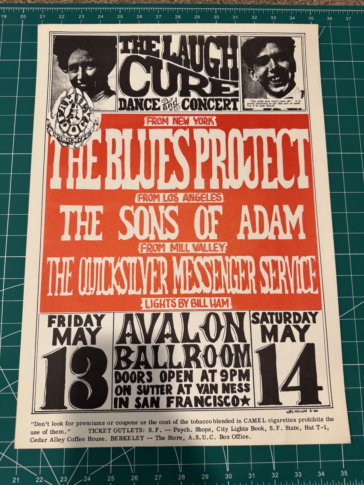 RARE 1966 Quicksilver Messenger Poster ~ Blues Project ~ Family Dog ~ Wes Wilson
