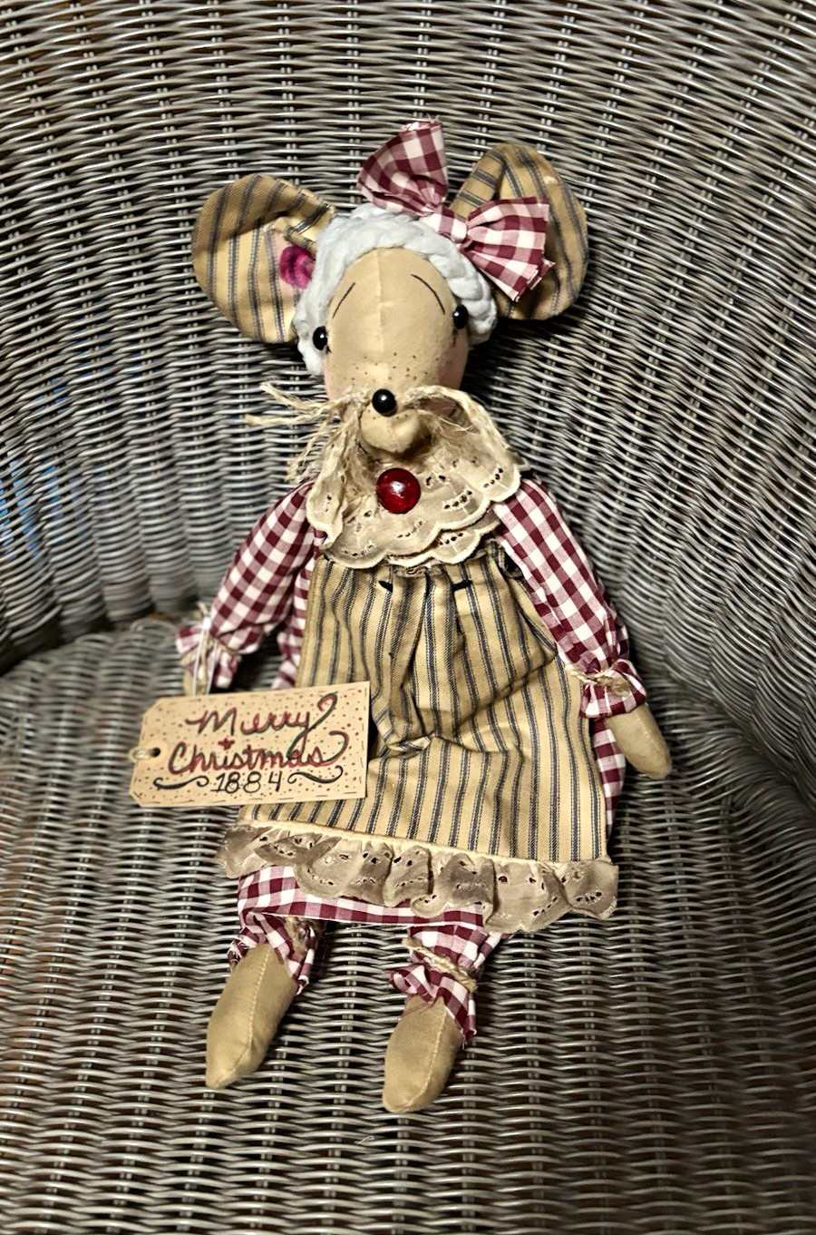 OOAK PRIMITIVE CHRISTMAS MOUSE DOLL OOAK PRIMITIVE CHRISTMAS MOUSE DOLL