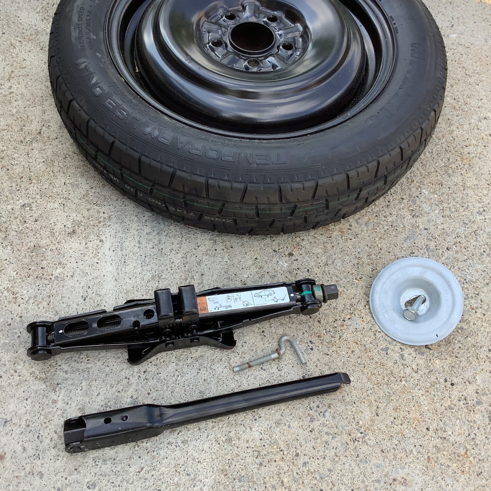 OEM Spare Tire W/ OEM Jack Kit 16’’ Fits: 2006-2012 Ford Fusion Compact Donut - OEM Spare Tire W/ OEM Jack Kit 16’’ Fits: 2006-2012 Ford Fusion Compact Donut -