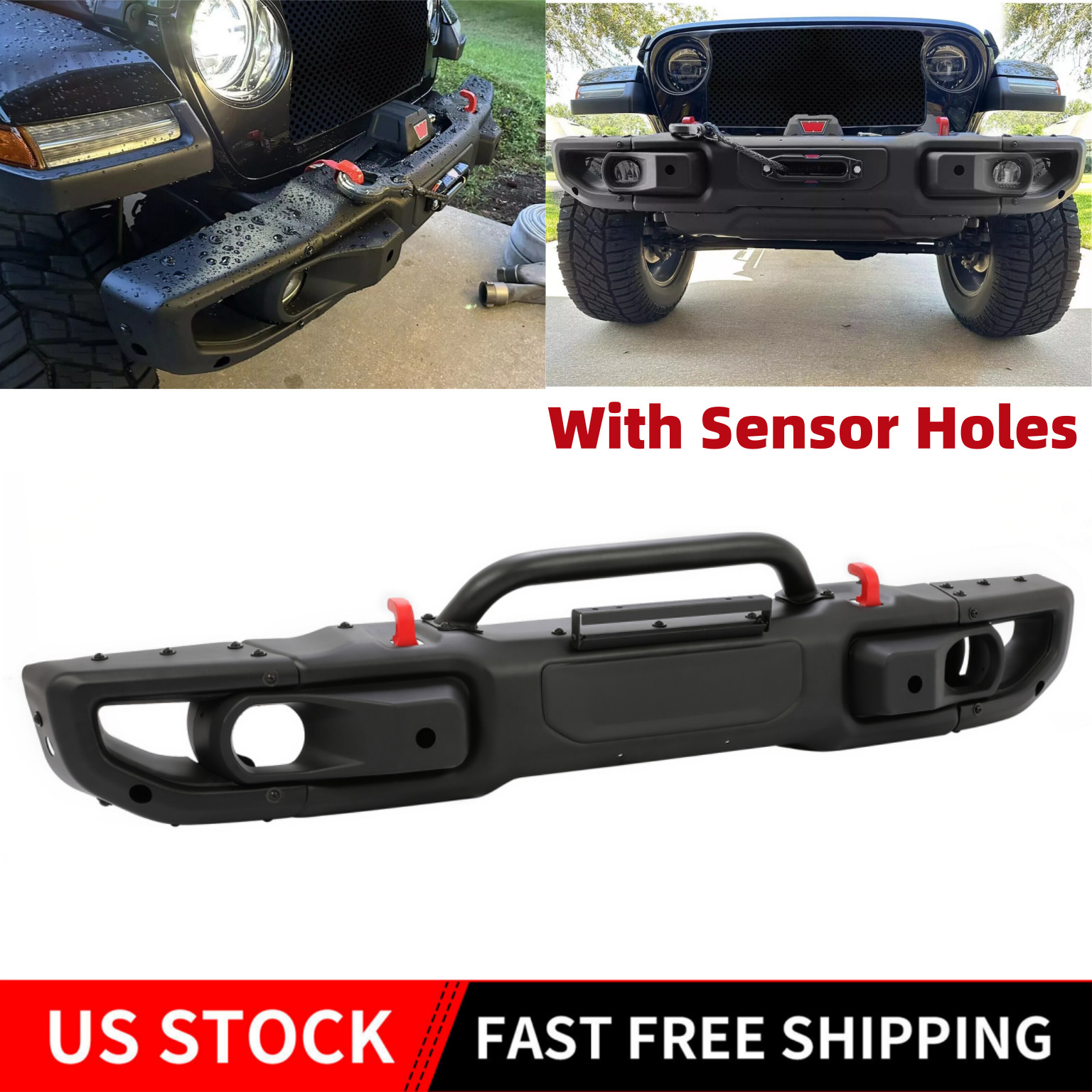 10th Anniversary Front Bumper For 18-26 Jeep Wrangler JL Gladiator W/Mount Plate