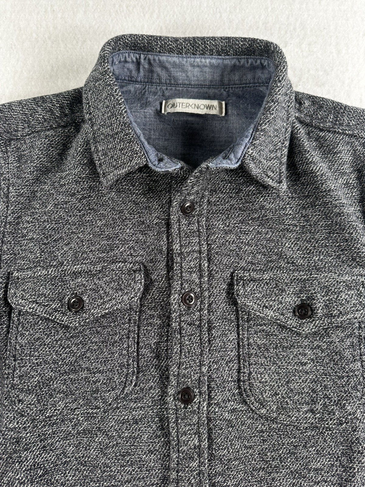 Outerknown Blanket Shirt Organic Cotton Black Jaspe Rugged Heavy Shacket