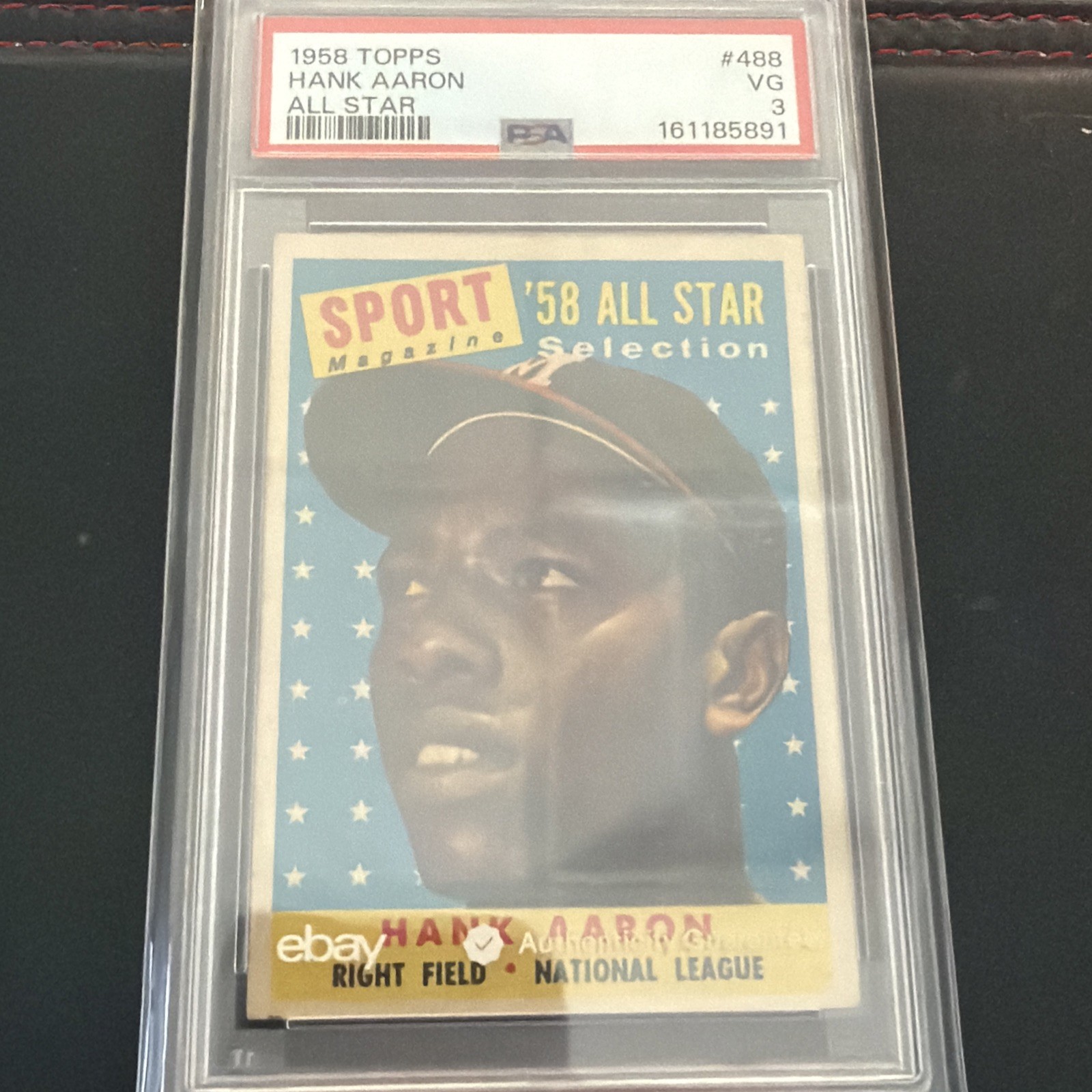 1958 Topps - Sport Magazine \'58 All Star Selection Hank Aaron #488 PSA 3 1958 Topps - Sport Magazine \'58 All Star Selection Hank Aaron #488 PSA 3
