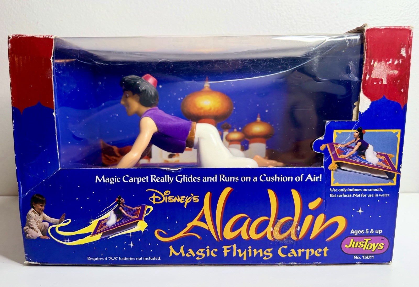 Vintage Disney Aladdin Magic Flying Carpet JusToys 15011 1990s Boxed Toy