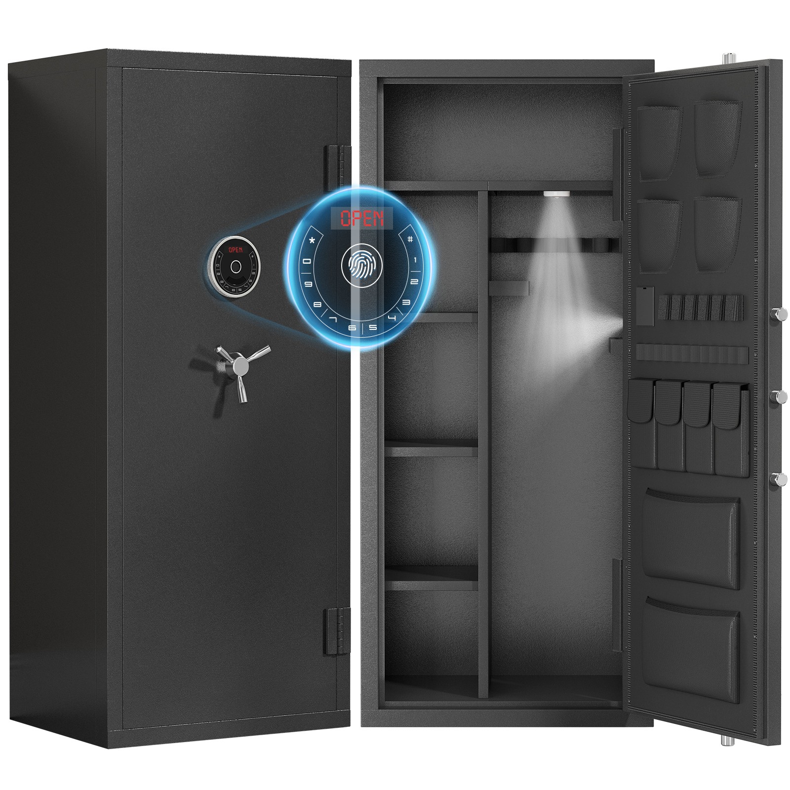 20-25 Large Unassembled Fingerprint Gun Safe with Removable Shelf for Rifles 20-25 Large Unassembled Fingerprint Gun Safe with Removable Shelf for Rifles