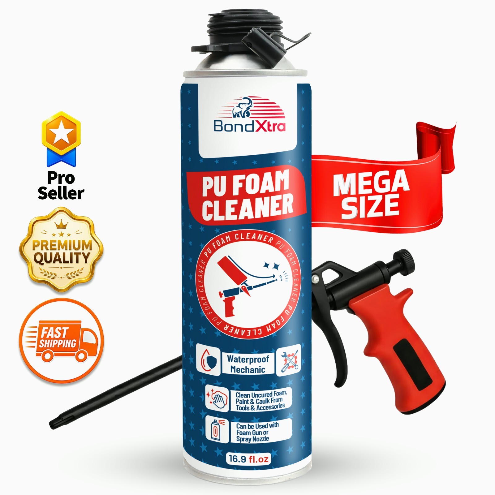 BondXtra Spray Foam Gun Cleaner -Professional PU Applicator Residue Remover 1 pk BondXtra Spray Foam Gun Cleaner -Professional PU Applicator Residue Remover 1 pk