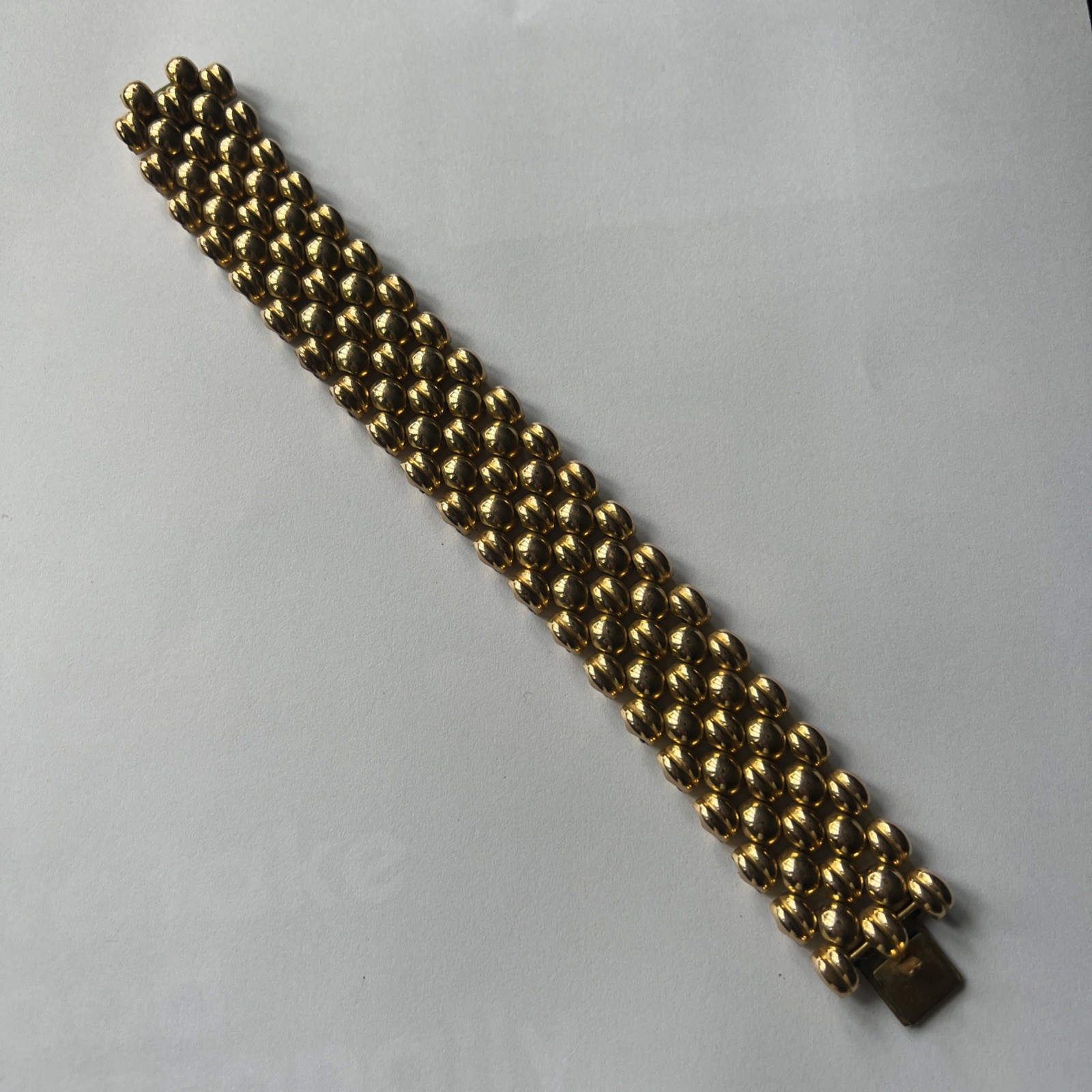 VTG Swiss Gold Plated Bracelet 20 Microns Wide Tank Link Made Switzerland 63.4g VTG Swiss Gold Plated Bracelet 20 Microns Wide Tank Link Made Switzerland 63.4g