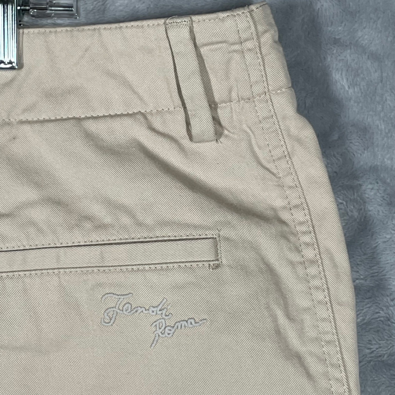 Fendi Roma Mens Beige Cotton Twill Chino Trousers Made in Italy Size IT 58 39x26