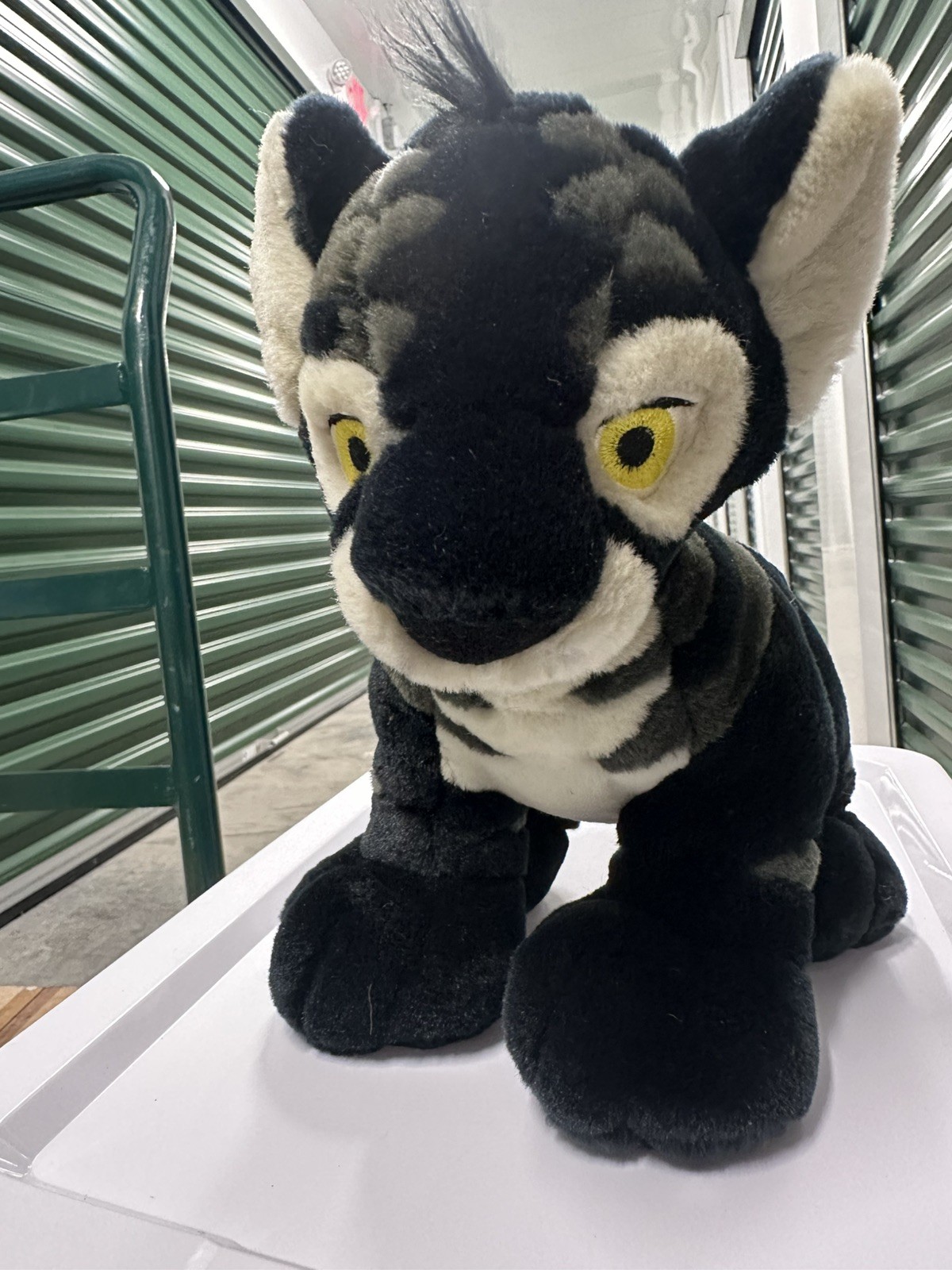 Vintage 2003 Neopets Shadow Kougra Plush Black Gray Stuffed Animal
