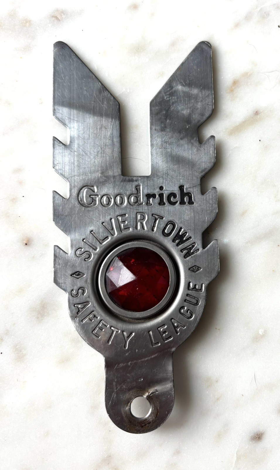 Antique Prewar Goodrich Silvertown FACETED Reflector for Auto Bicycle Motorcycle Antique Prewar Goodrich Silvertown FACETED Reflector for Auto Bicycle Motorcycle