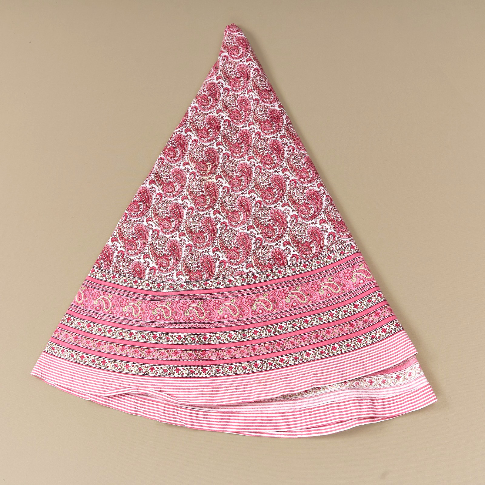 Williams Sonoma Tablecloth Round Paisley Pink Cotton Stripes Floral 70 Williams Sonoma Tablecloth Round Paisley Pink Cotton Stripes Floral 70