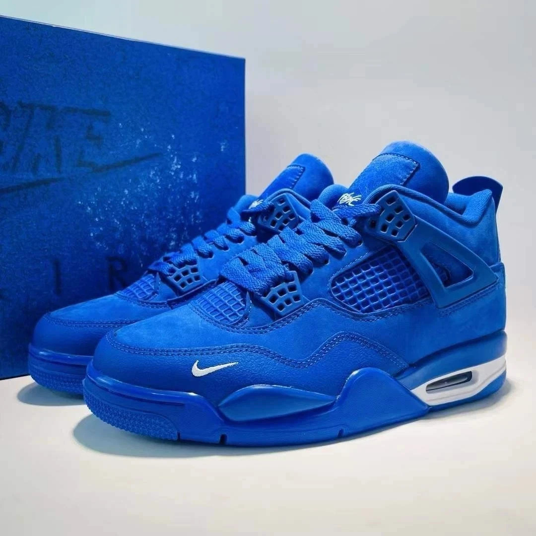 Mens Size US 7-12 Nigel Sylvester x Jordan 4 Retro OG Brick By Brick Blue
