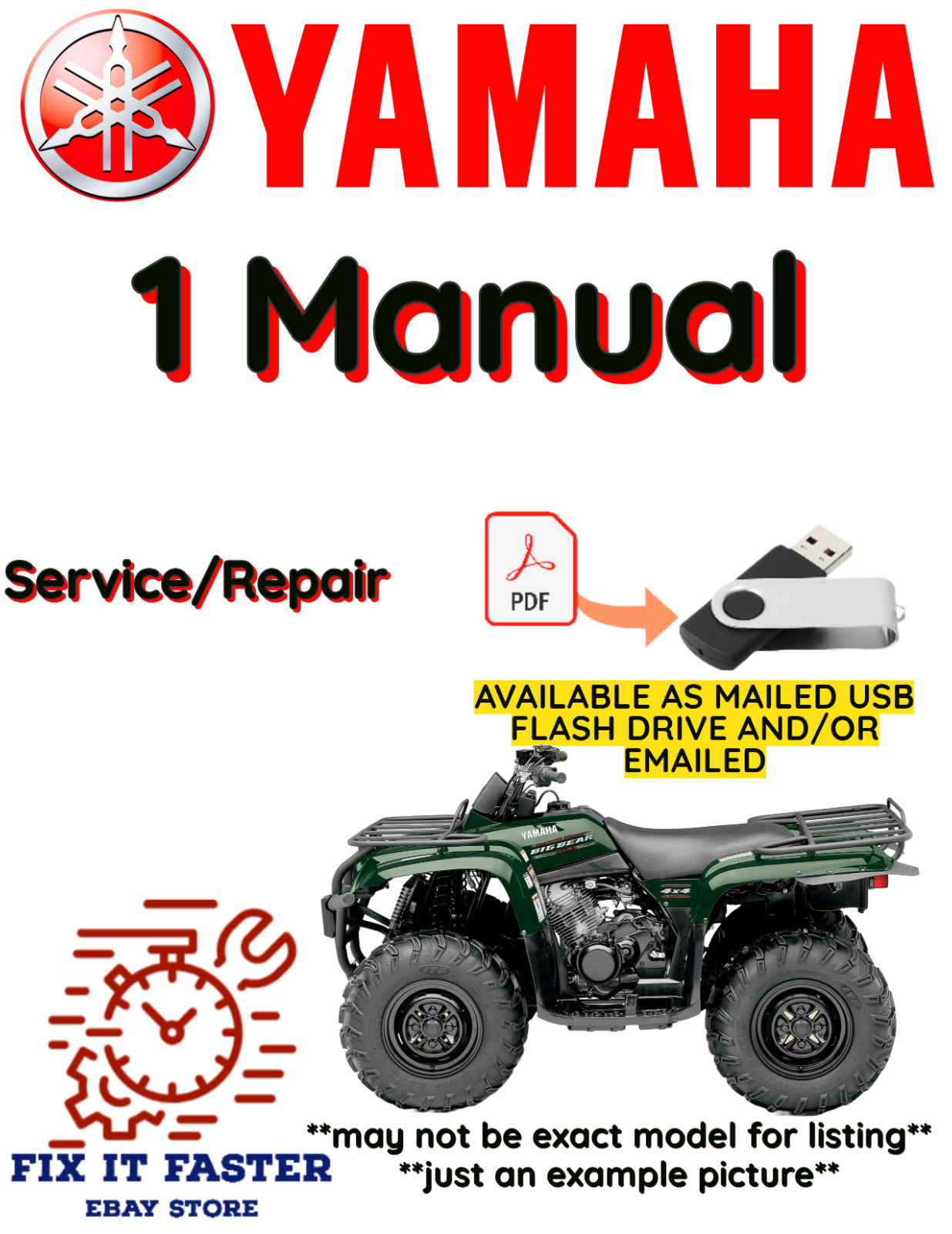2011 YAMAHA ATV BIG BEAR 400 4WD HUNTER IRS YFM40FBZL SERVICE MANUAL PDF ON USB