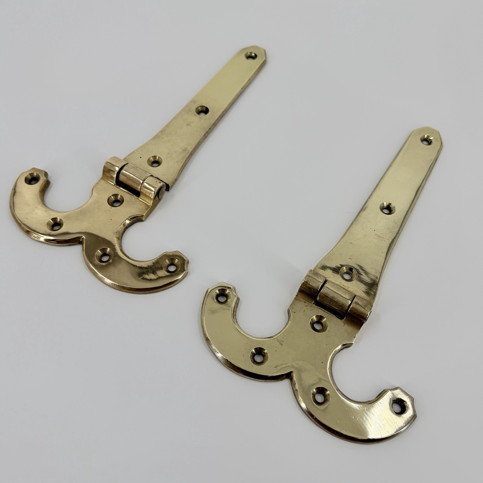 Antique Pair Polish Brass Hinges Ornate Architectural Hardware 11.5 Antique Pair Polish Brass Hinges Ornate Architectural Hardware 11.5