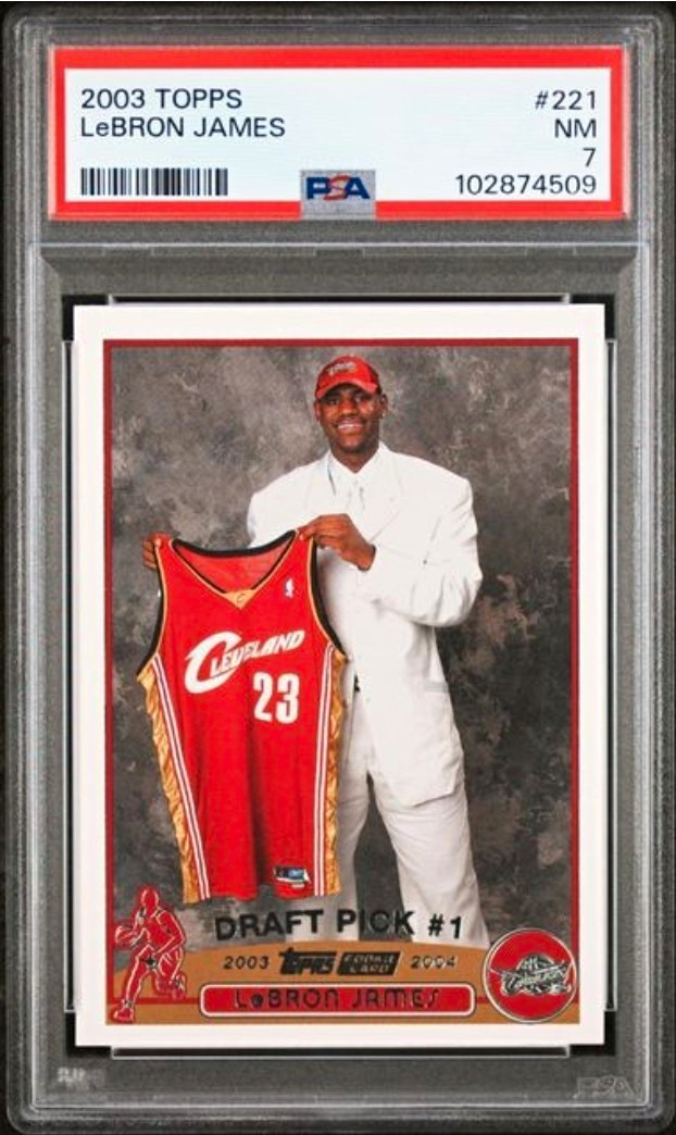 Topps 2003-04 Draft Pick LeBron James RC #221 PSA 7 Cleveland Cavaliers