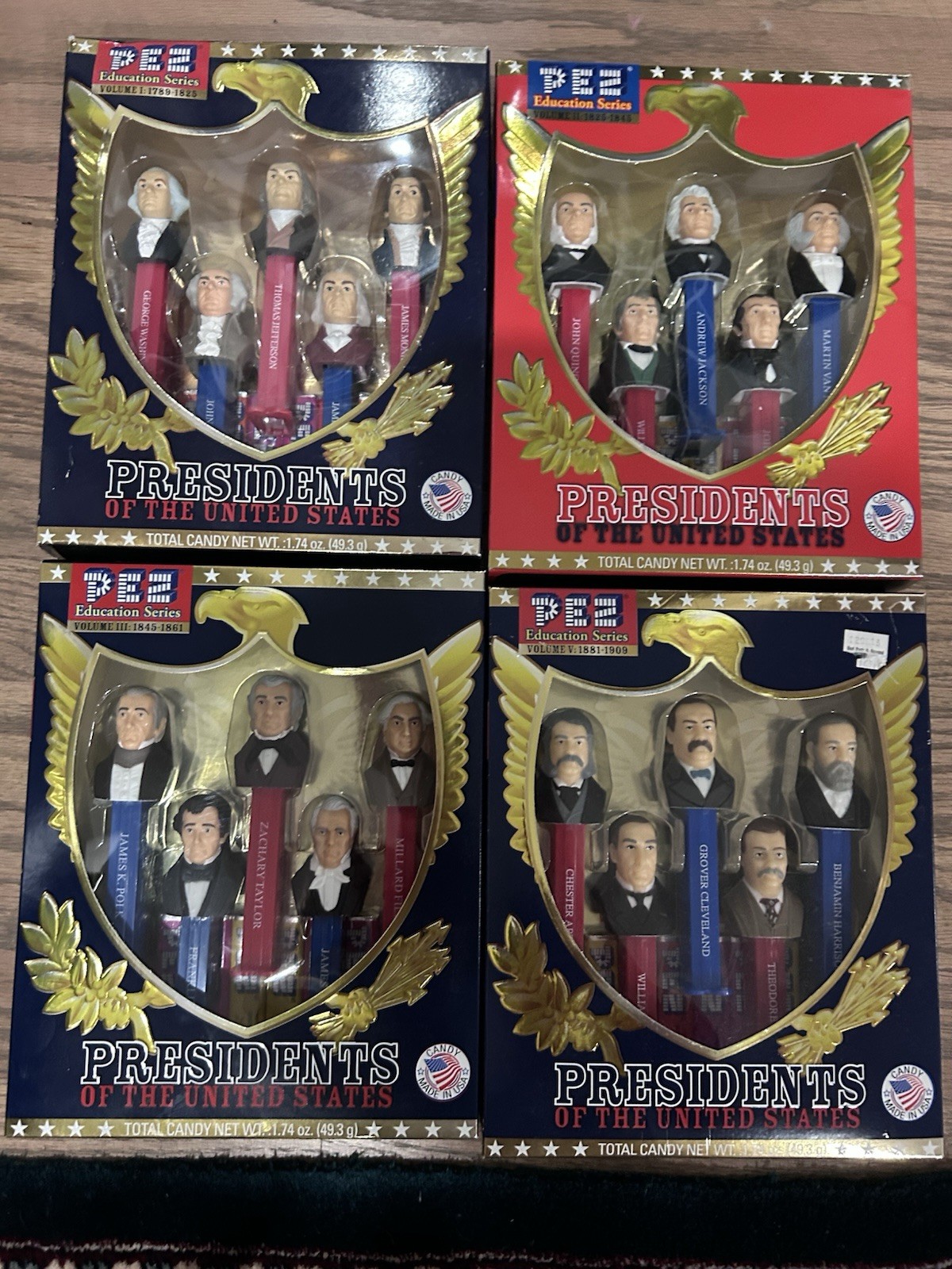 Presidents Pez Set Dispensers Volumes 1-2-4-5 In Original Boxes Presidents Pez Set Dispensers Volumes 1-2-4-5 In Original Boxes
