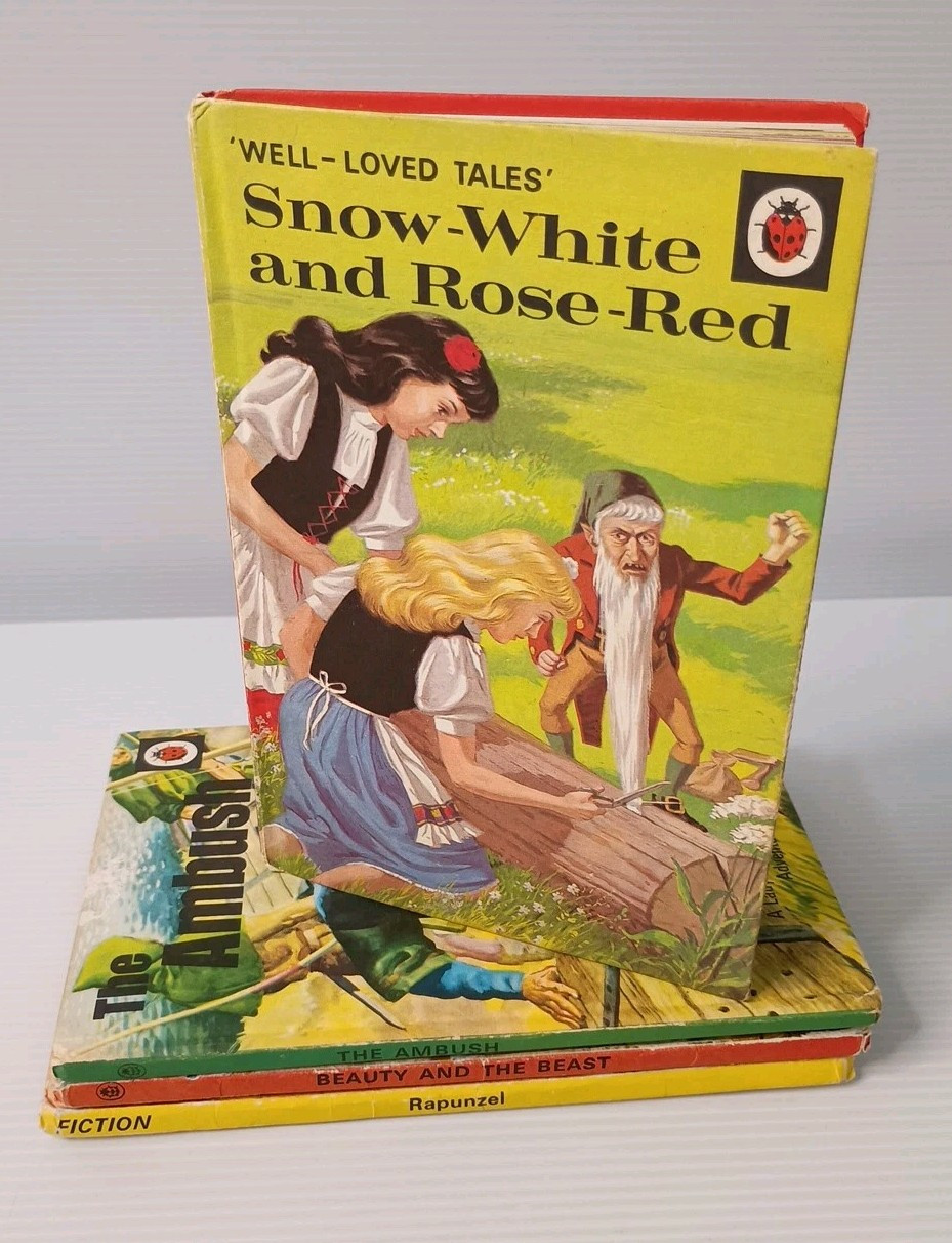 Vintage Children\'s Ladybird Books 4x - Rapunzel Snow-white Beauty & Beast Ambush
