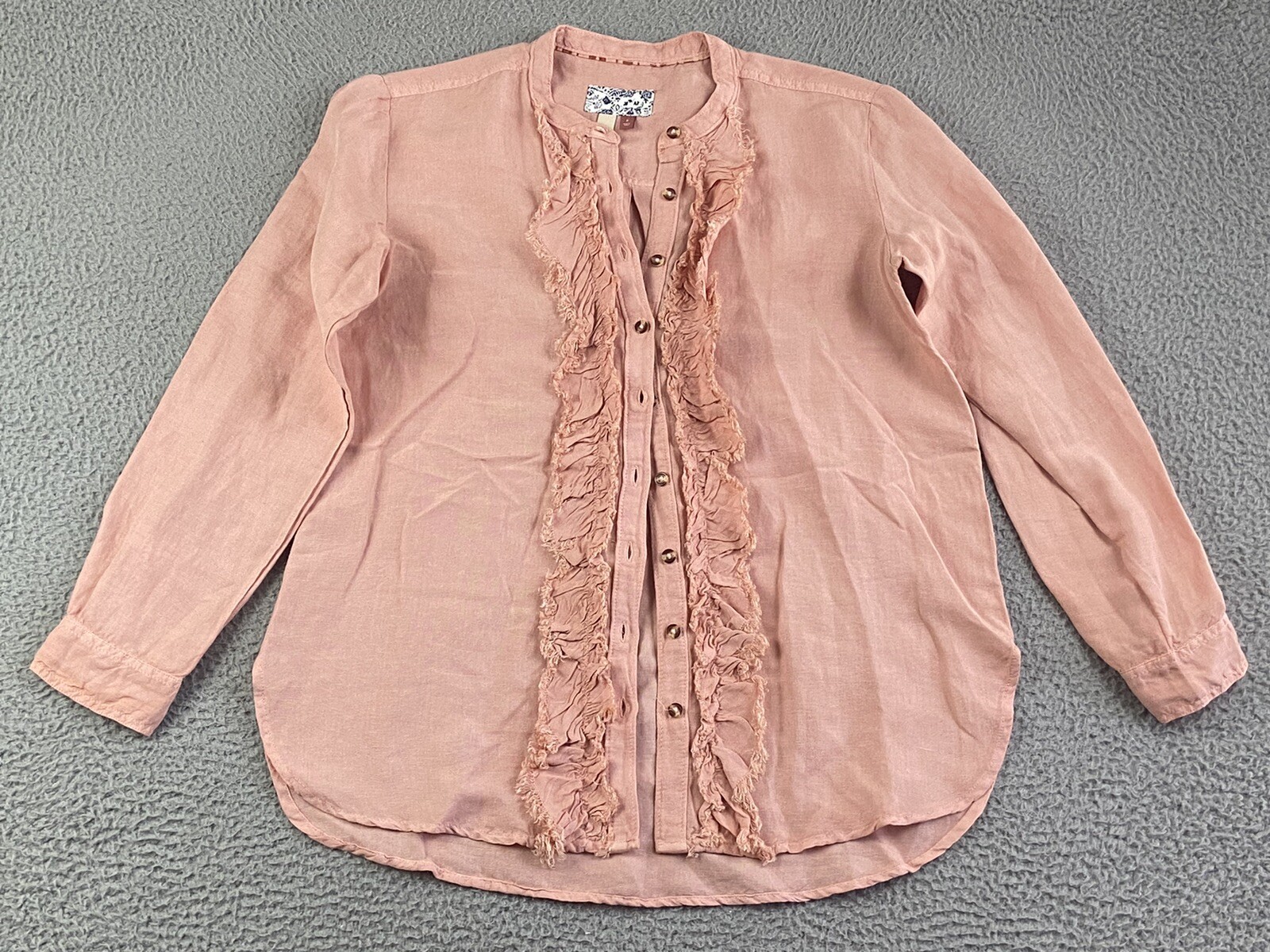 PILCRO Anthropologie Button-Up Blouse Shirt Size S Oversized Bohemian Top EXC