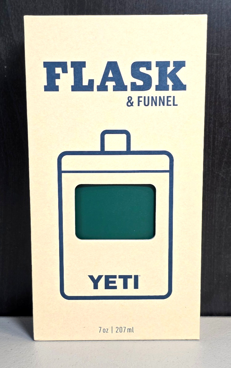 Yeti Pocket Flask & Funnel -7oz/207mL, Black Forest Green, New & Sealed Yeti Pocket Flask & Funnel -7oz/207mL, Black Forest Green, New & Sealed