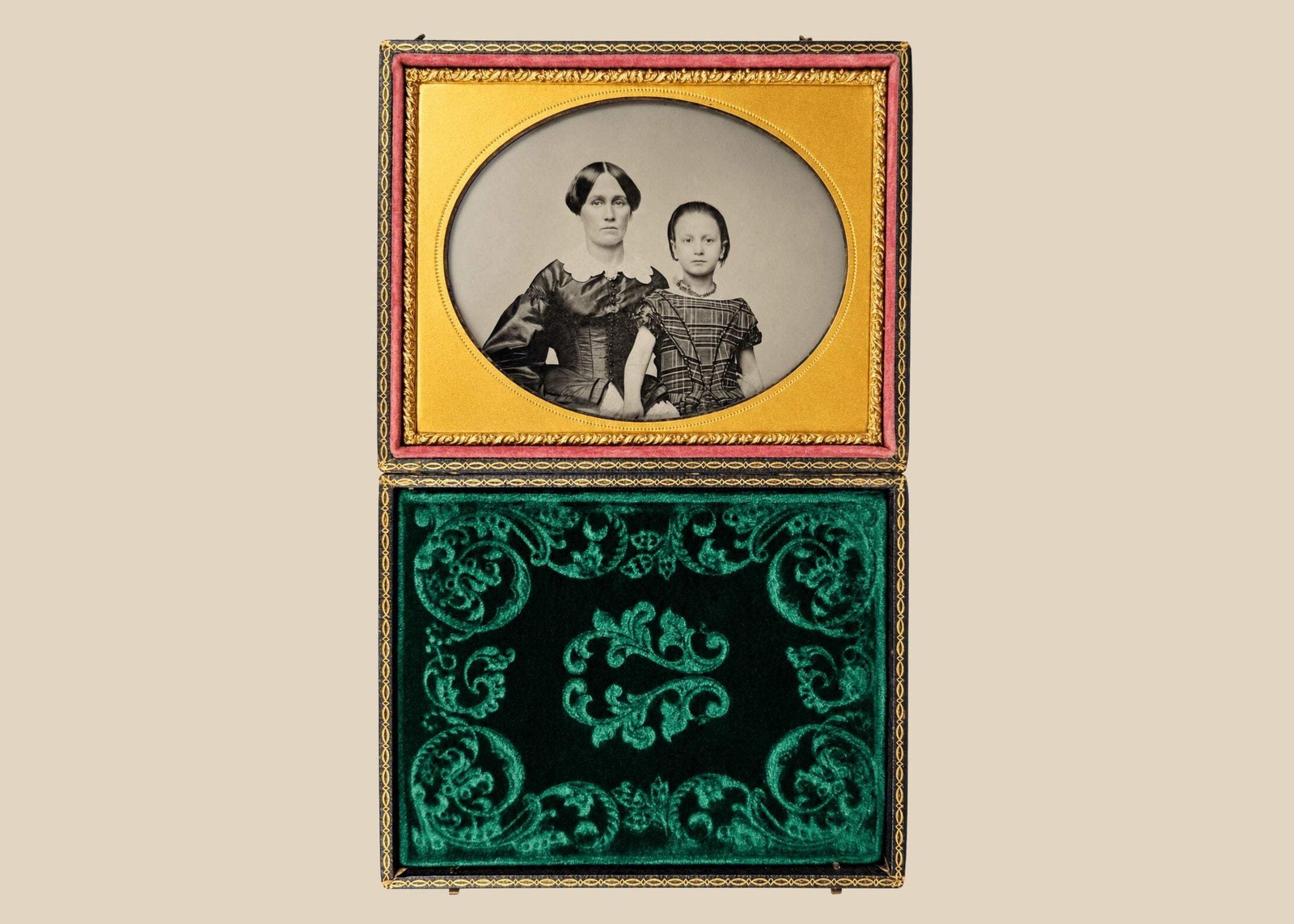 Mid-19th Century Cased Ambrotype Portrait of a Woman & Child | E. Renard Artiste