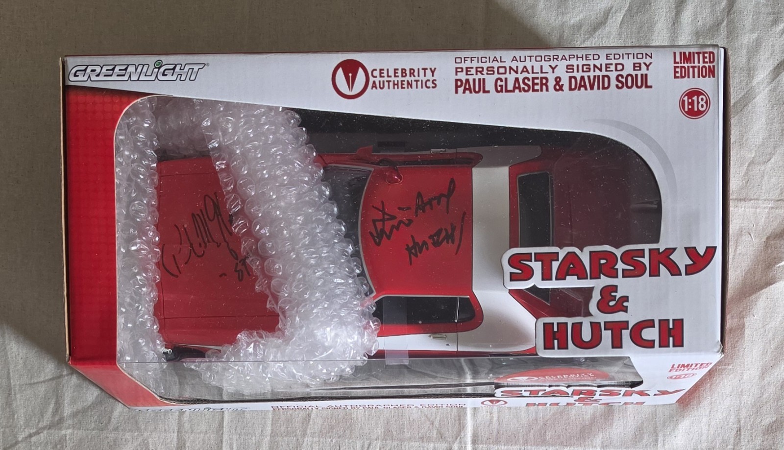 David Soul and Paul Michael Glaser Autographed Starsky and Hutch Torino 1:18 David Soul and Paul Michael Glaser Autographed Starsky and Hutch Torino 1:18