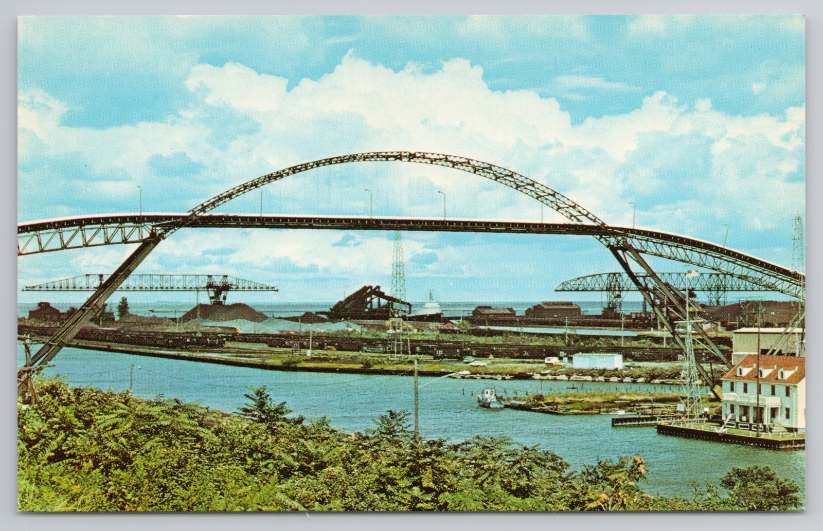 Ashtabula Harbor Dock Facilities View Postcard Ashtabula Harbor Dock Facilities View Postcard