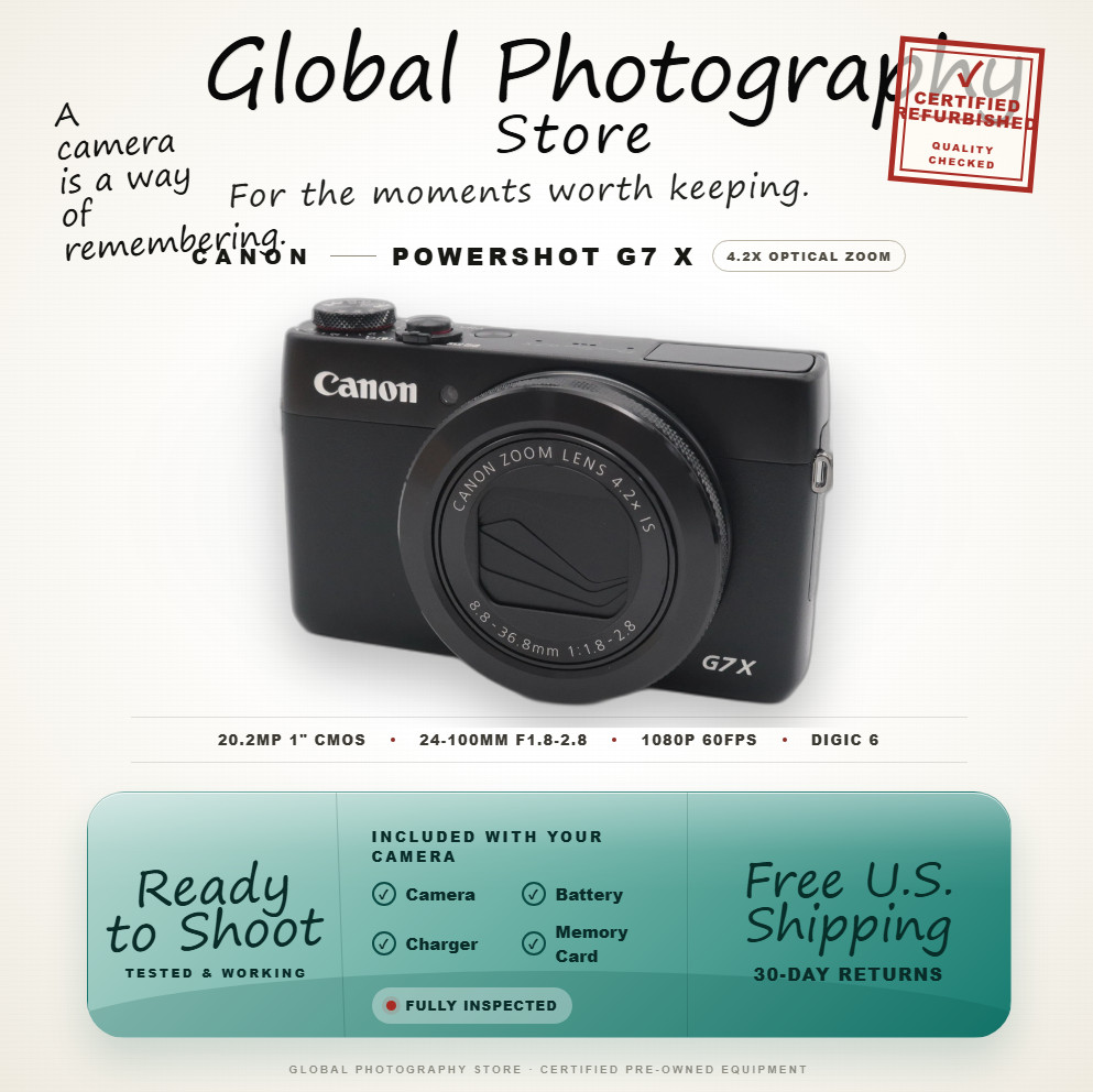 Canon PowerShot G7 X G7X 20.2MP 4.2x Zoom Digital Camera Top Mint US Stock