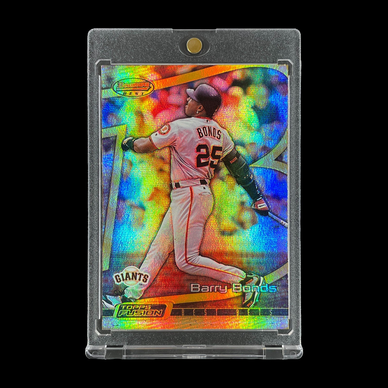 BARRY BONDS GOLD REFRACTOR HOLO CARD 2001 Topps Bowman's Best Card - Giants