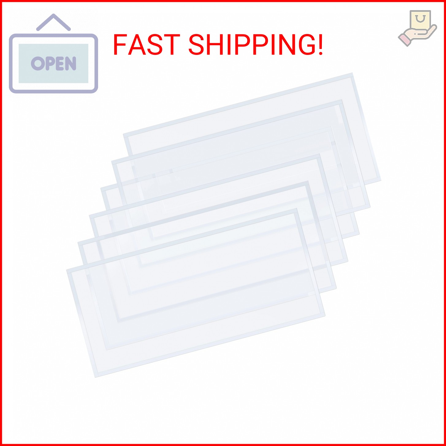 Fabbay 6 Pcs Sandblast Cabinet Inner Lens Protector 22 x 10\'\' Standard Abrasive