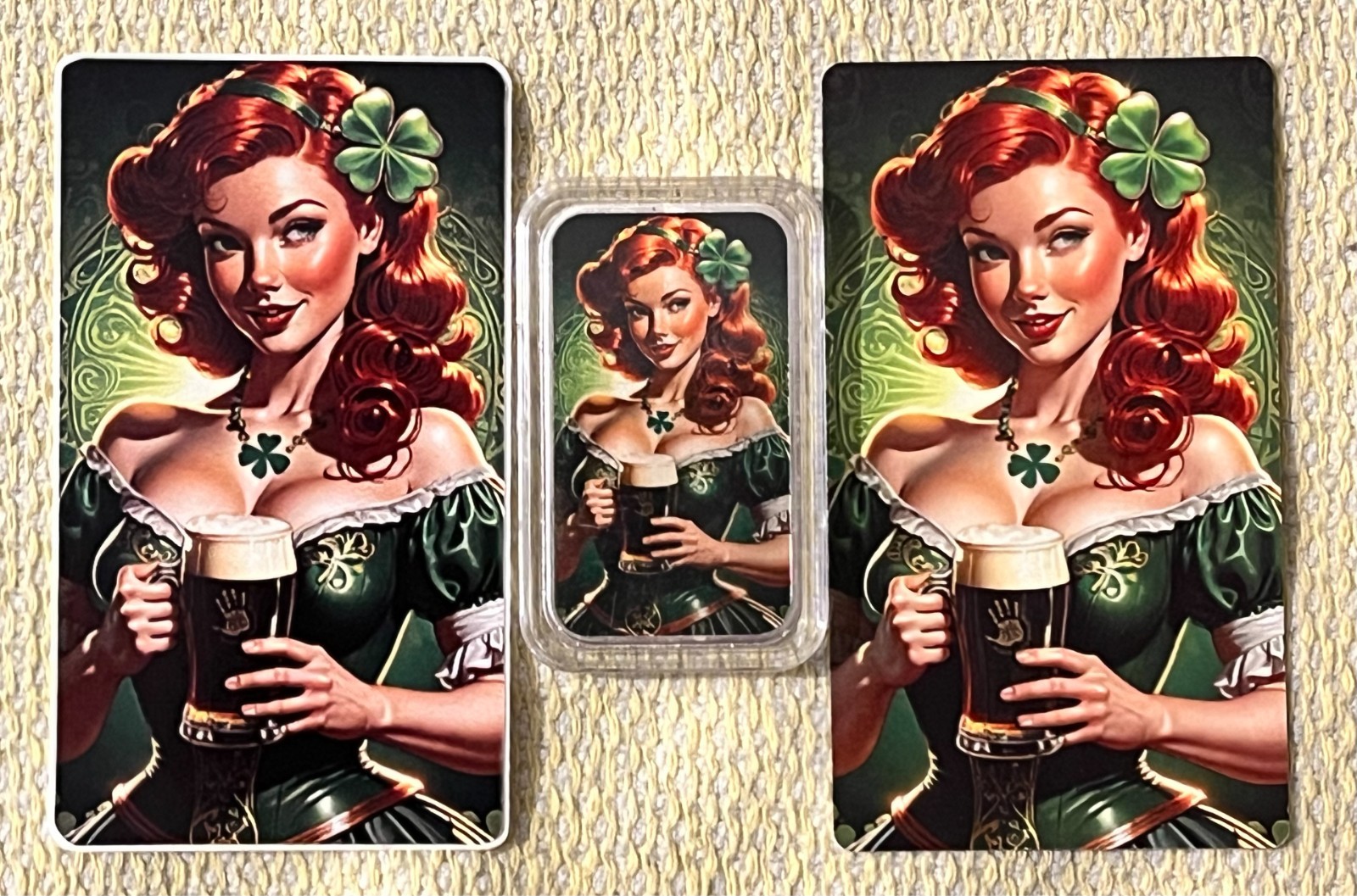 Feeling Lucky Irish Lass Black Hand Bullion BHB One Ounce .999 Fine Silver Bar