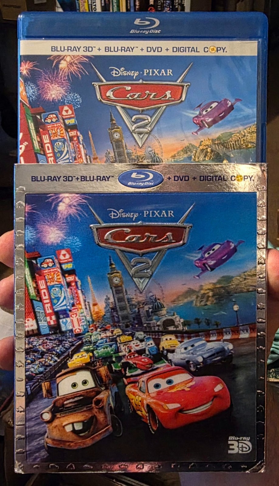 CARS 2 2011 3D + BLU-RAY + DVD + SLIPCOVER DISNEY PIXAR 5-DISC DISNEY RARE OOP CARS 2 2011 3D + BLU-RAY + DVD + SLIPCOVER DISNEY PIXAR 5-DISC DISNEY RARE OOP