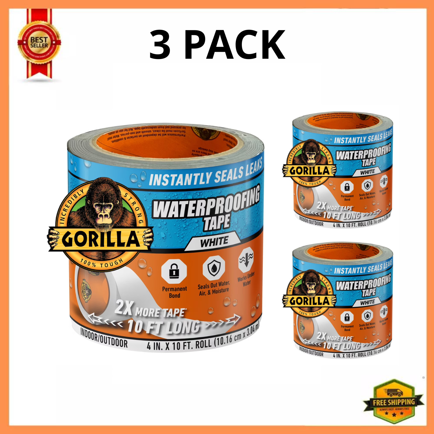 Gorilla Waterproof Patch & Seal Tape White 4\