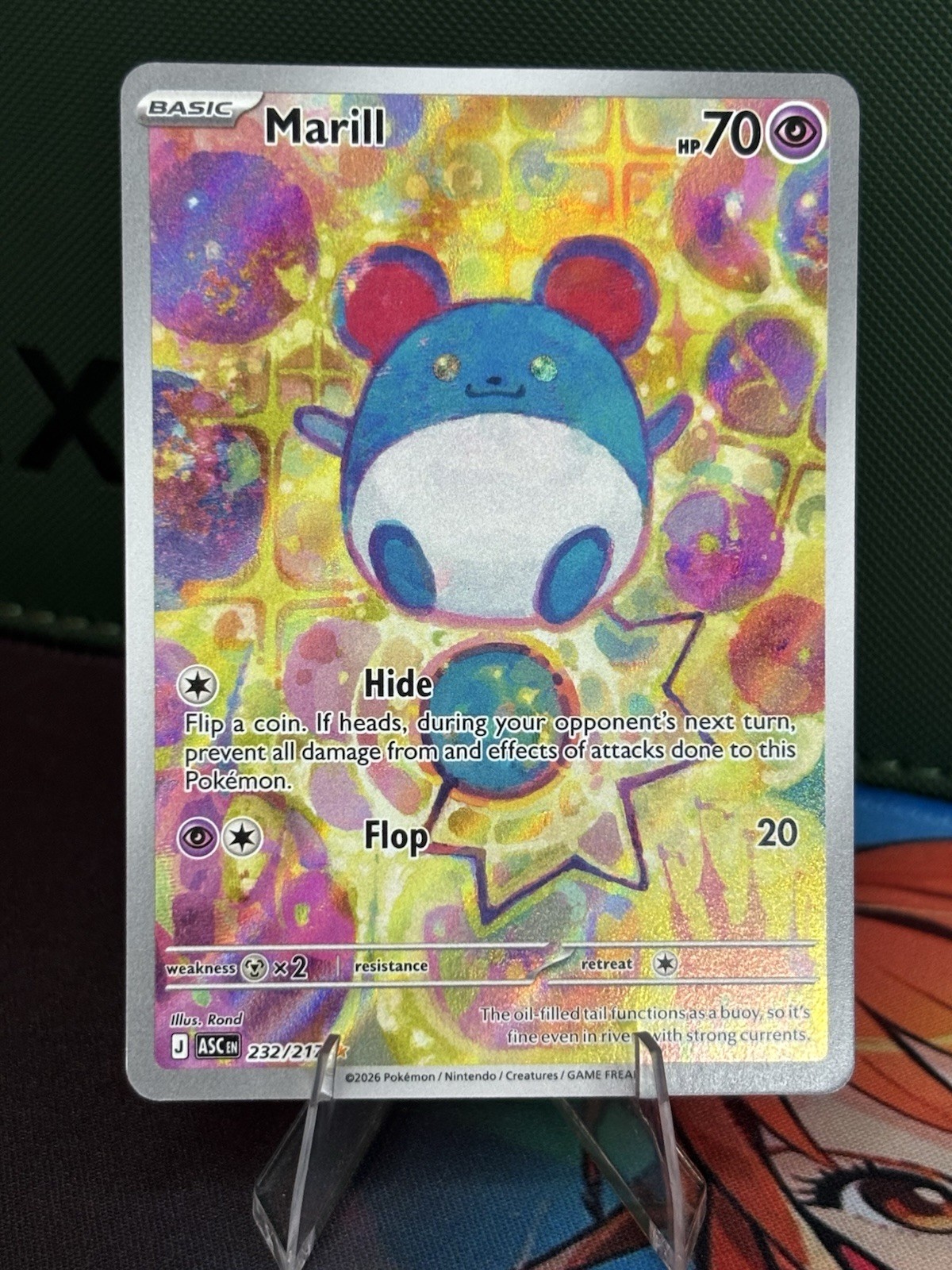 Pokemon Marill 232/217 ME: Ascended Heroes Illustration Rare Full Art Holo EN NM Pokemon Marill 232/217 ME: Ascended Heroes Illustration Rare Full Art Holo EN NM