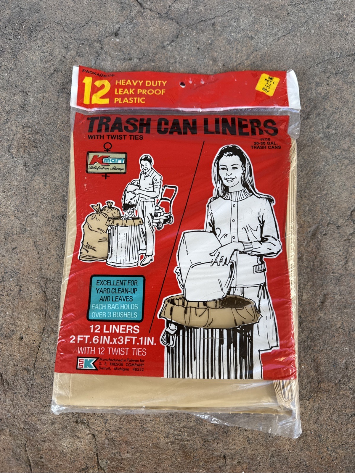 VINTAGE KMART K MART TRASH CAN LINERS IN ORIGINAL PACKAGING