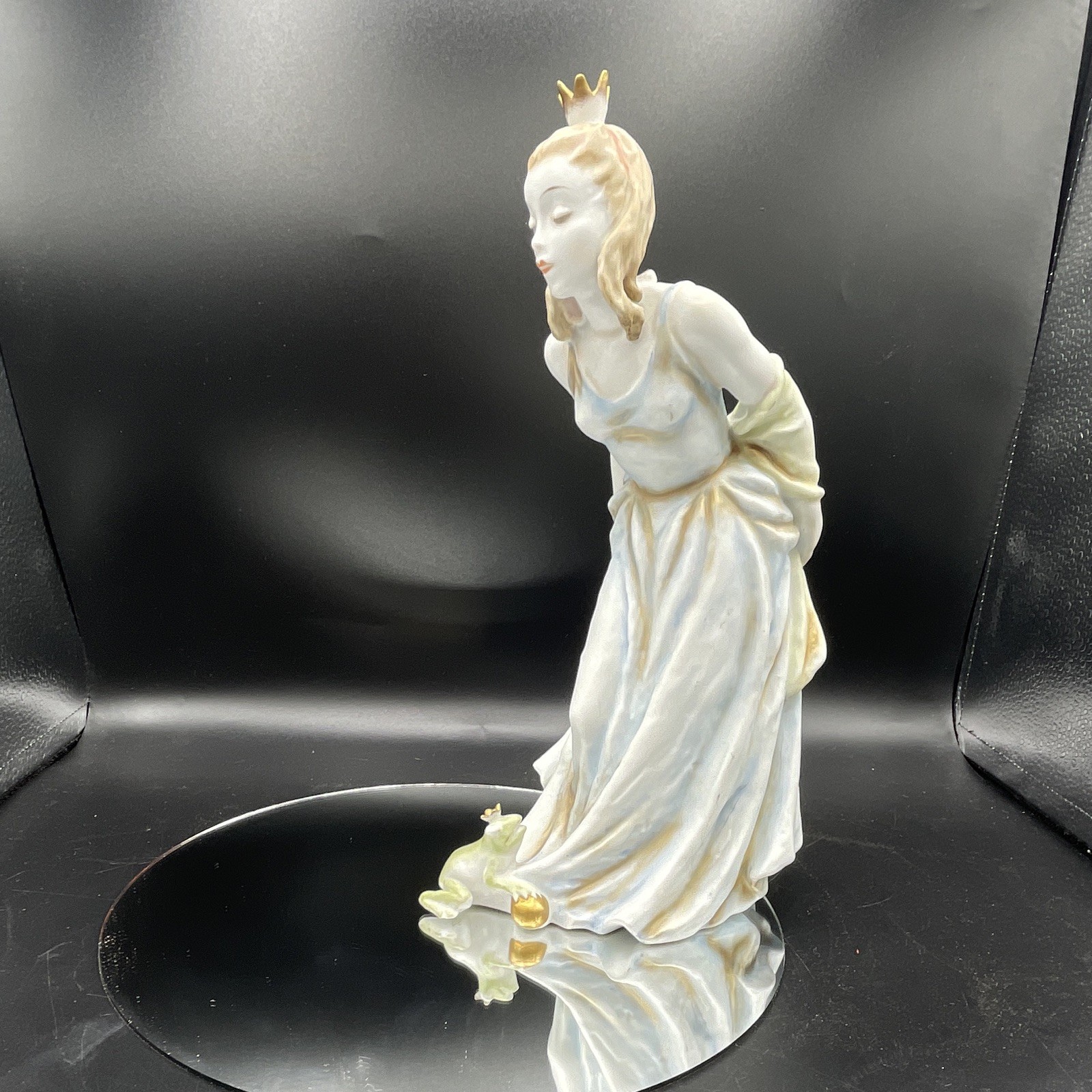 Rosenthal Aqua Gold Porcelain  Princess Figurine Germany L F Gronau please read