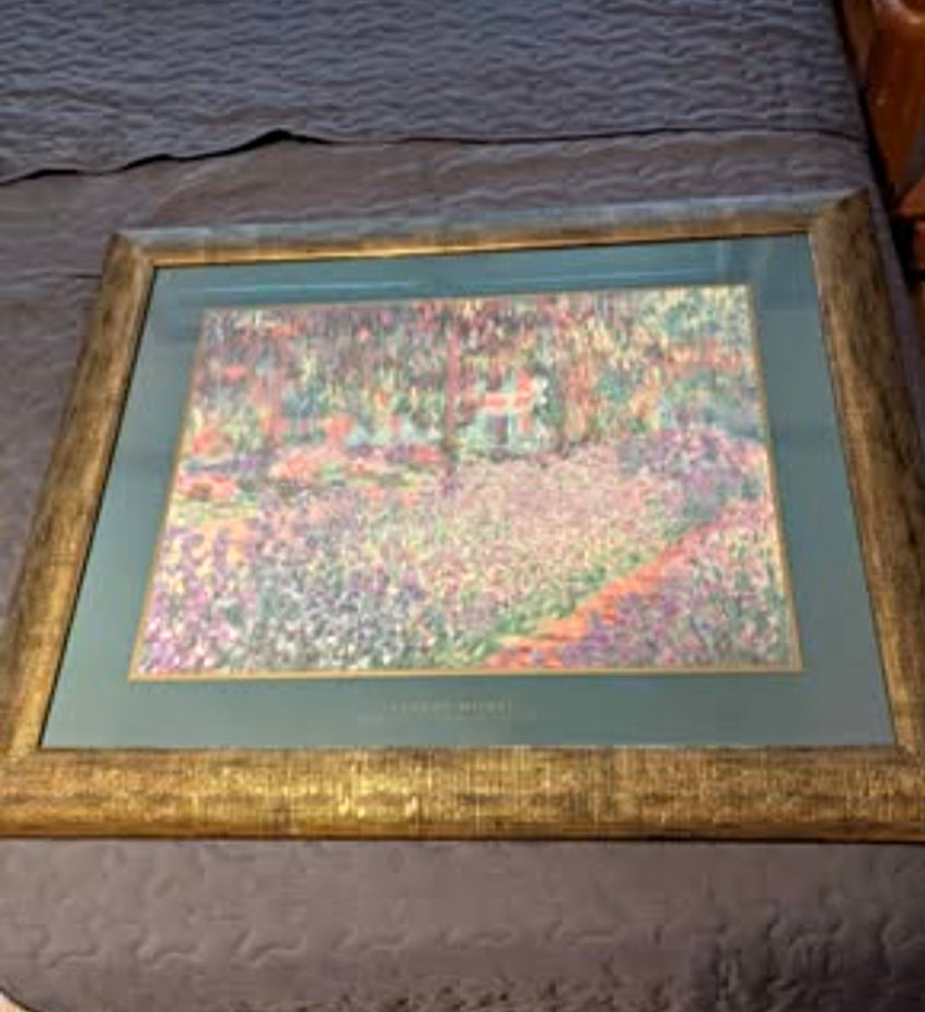 Claude Monet Artist\'s Garden at Giverny Art Print Matted & Framed Floral Claude Monet Artist\'s Garden at Giverny Art Print Matted & Framed Floral