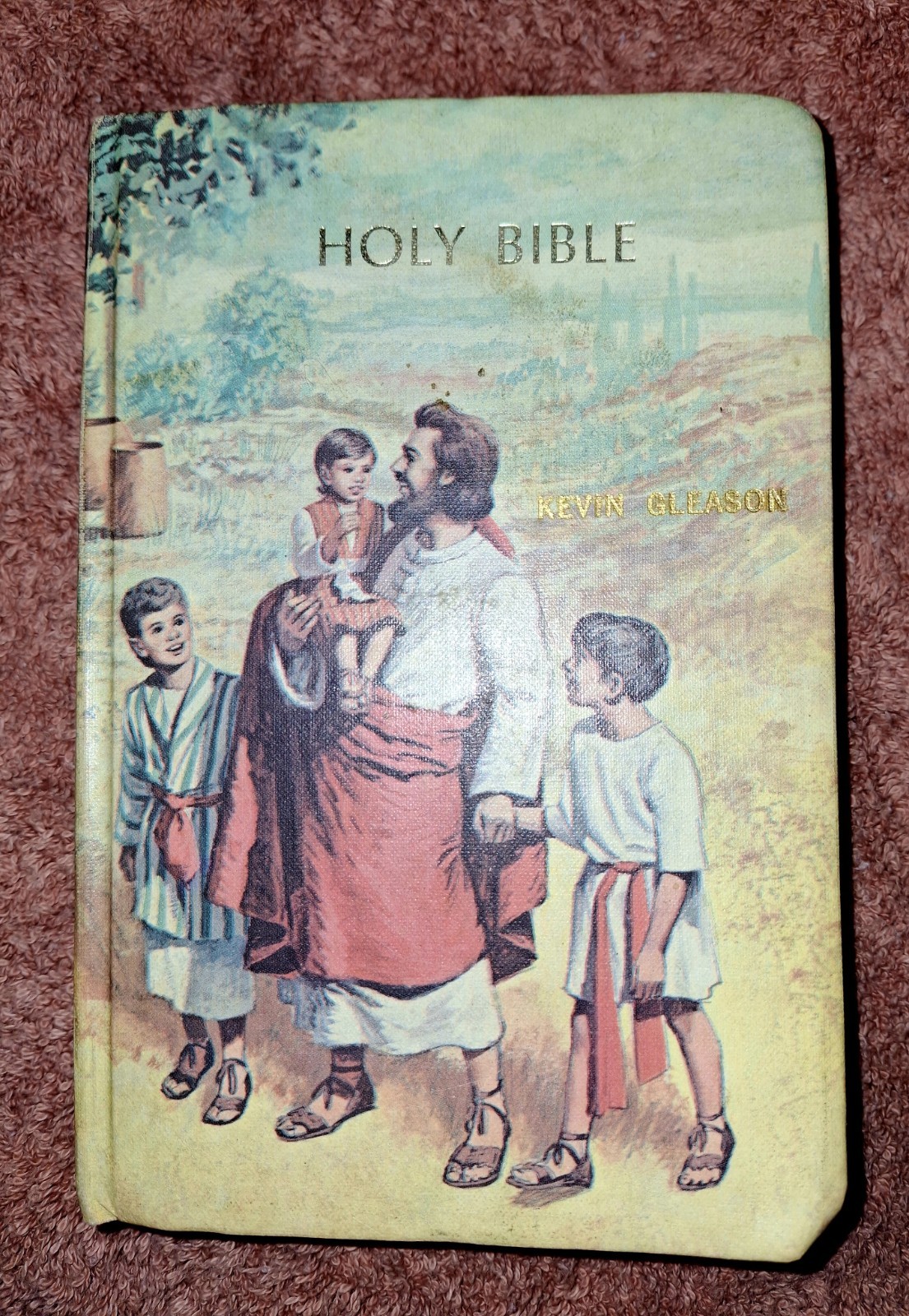 Vintage Child\'s HOLY BIBLE Thomas Nelson KJV Pictures Red Letter 1972 - 1976