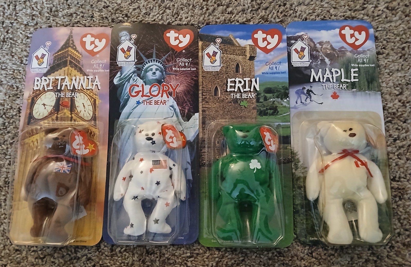 Ty Beanie Babies McDonald\'s International Bears Set of 4 Rare. Ty Beanie Babies McDonald\'s International Bears Set of 4 Rare.