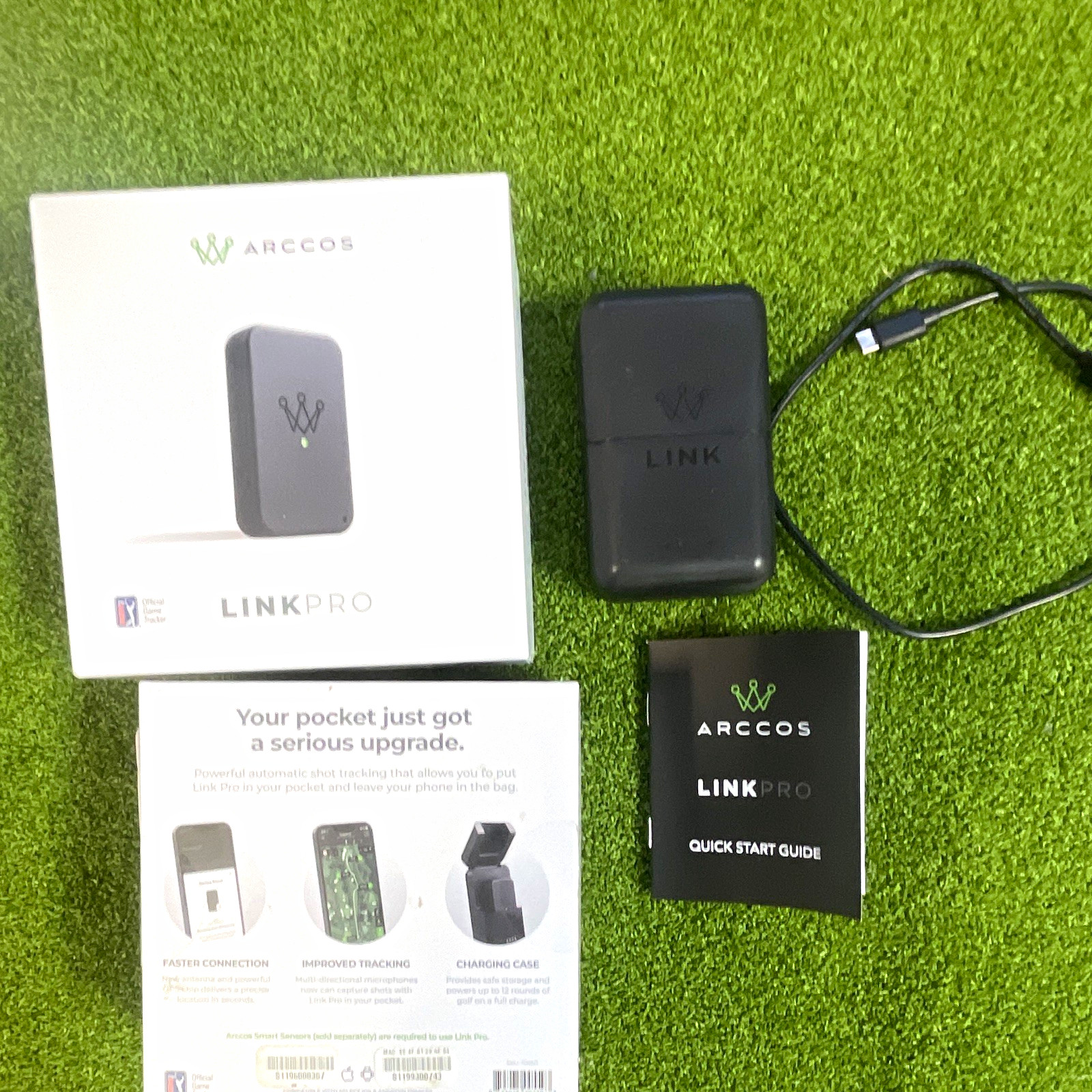 Never used Arccos Link Pro Monitor Shot Tracker w/ Charging Case USB Guide Never used Arccos Link Pro Monitor Shot Tracker w/ Charging Case USB Guide