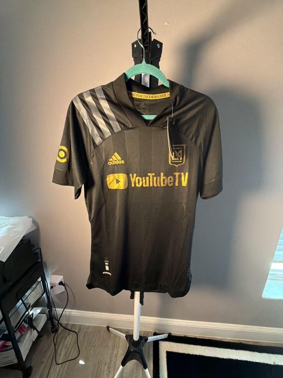 Adidas Los Angeles FC Soccer Jersey Size L Black Gold MLS New with Tags